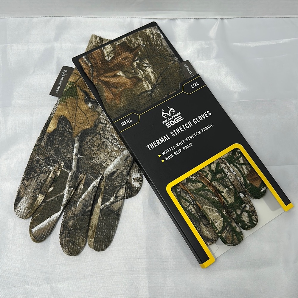Realtree Men’s Thermal Stretch Gloves Camo Size L/XL NWT